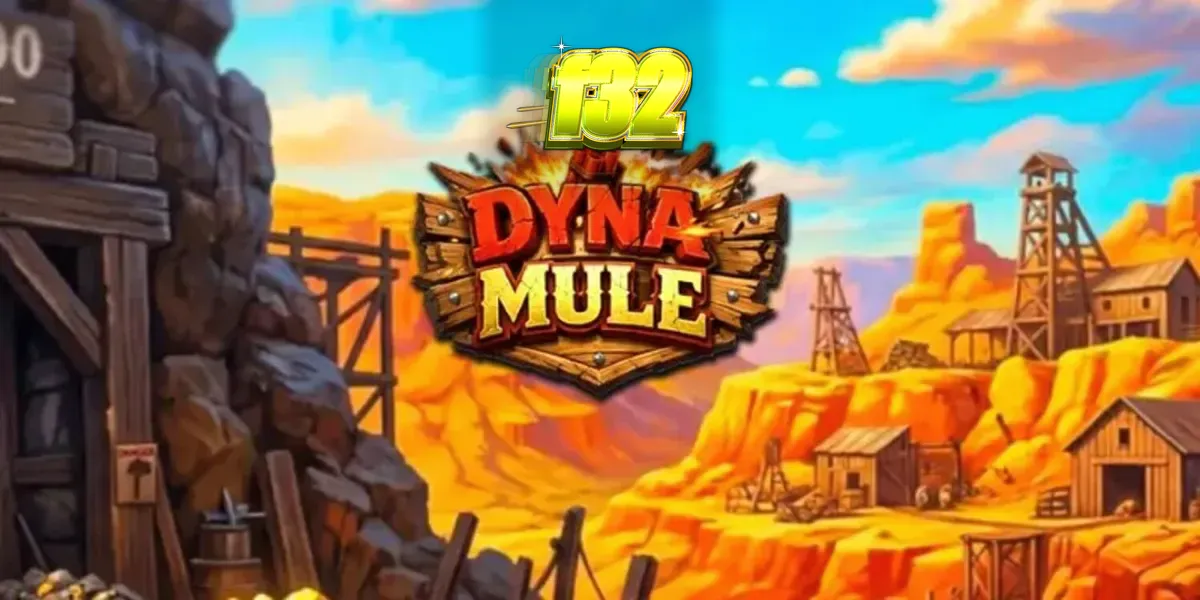 Tampilan permainan slot Dyna Mule dengan karakter keledai mekanik dan latar belakang tambang emas yang kaya detail.